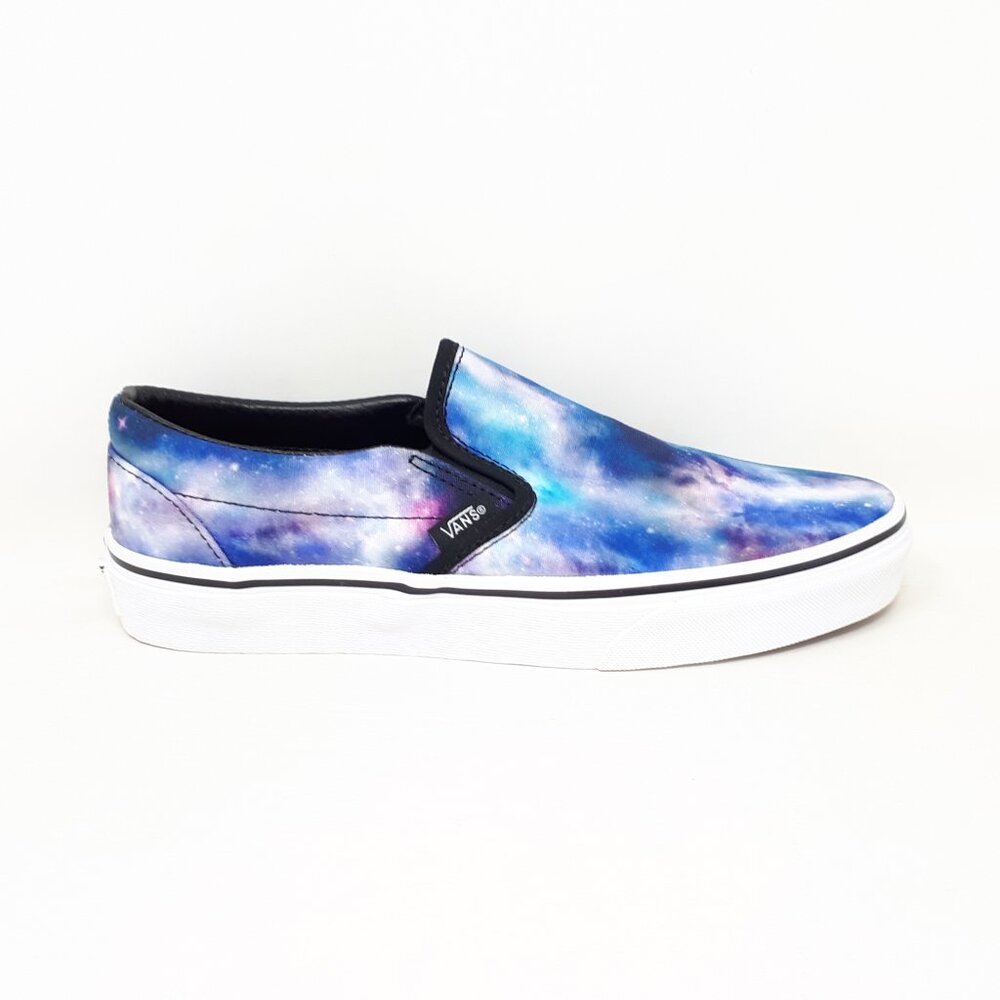 Vans Classic Slip On Galaxy Blue Black Skate Shoe Sneaker Mens 6.5 / Womens 8 US